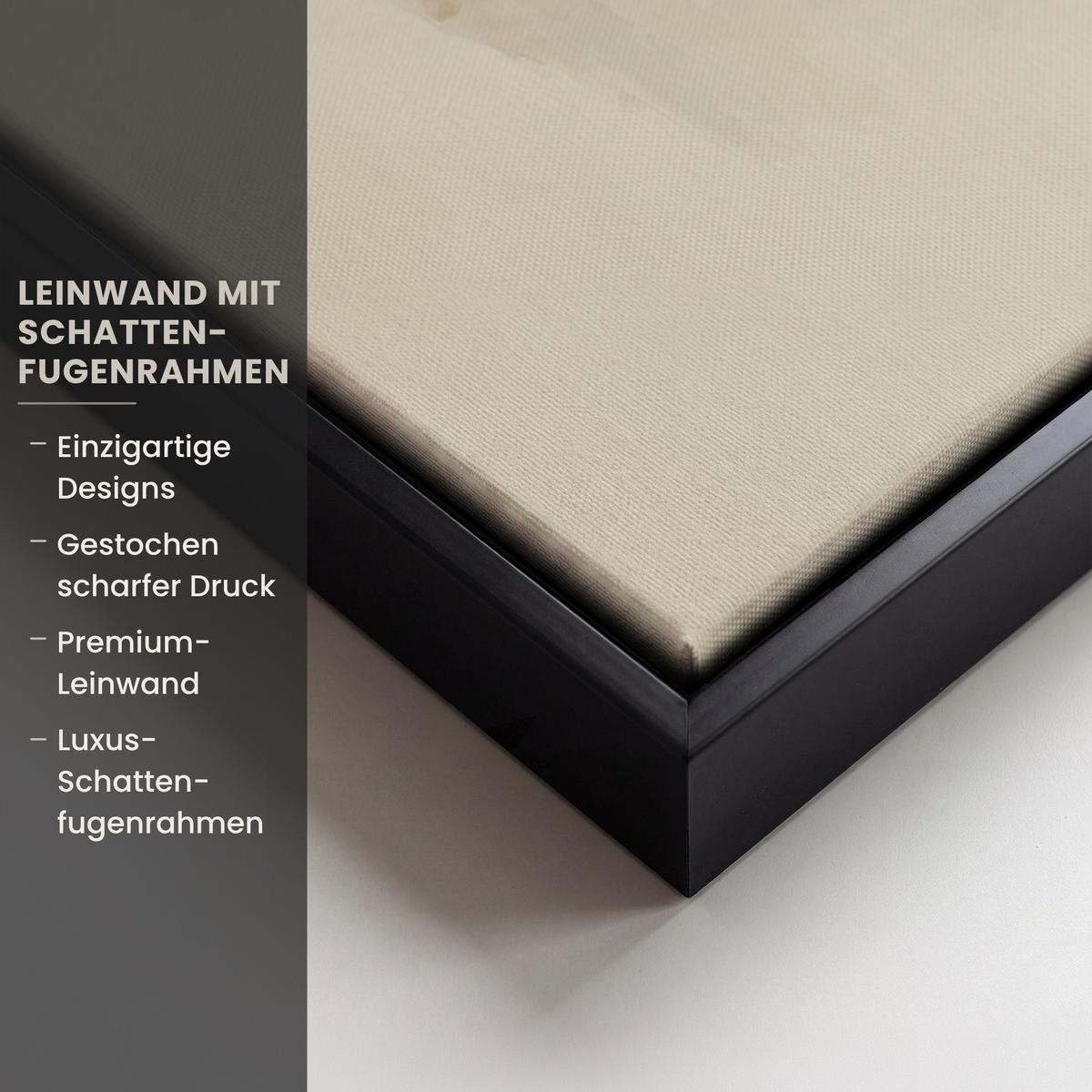 LEINWAND Bilder mit Rahmen - Porträt - Abstrakt - Jesus - Beige - 50x50 - Beige, Textil (50/50cm) - MuchoWow