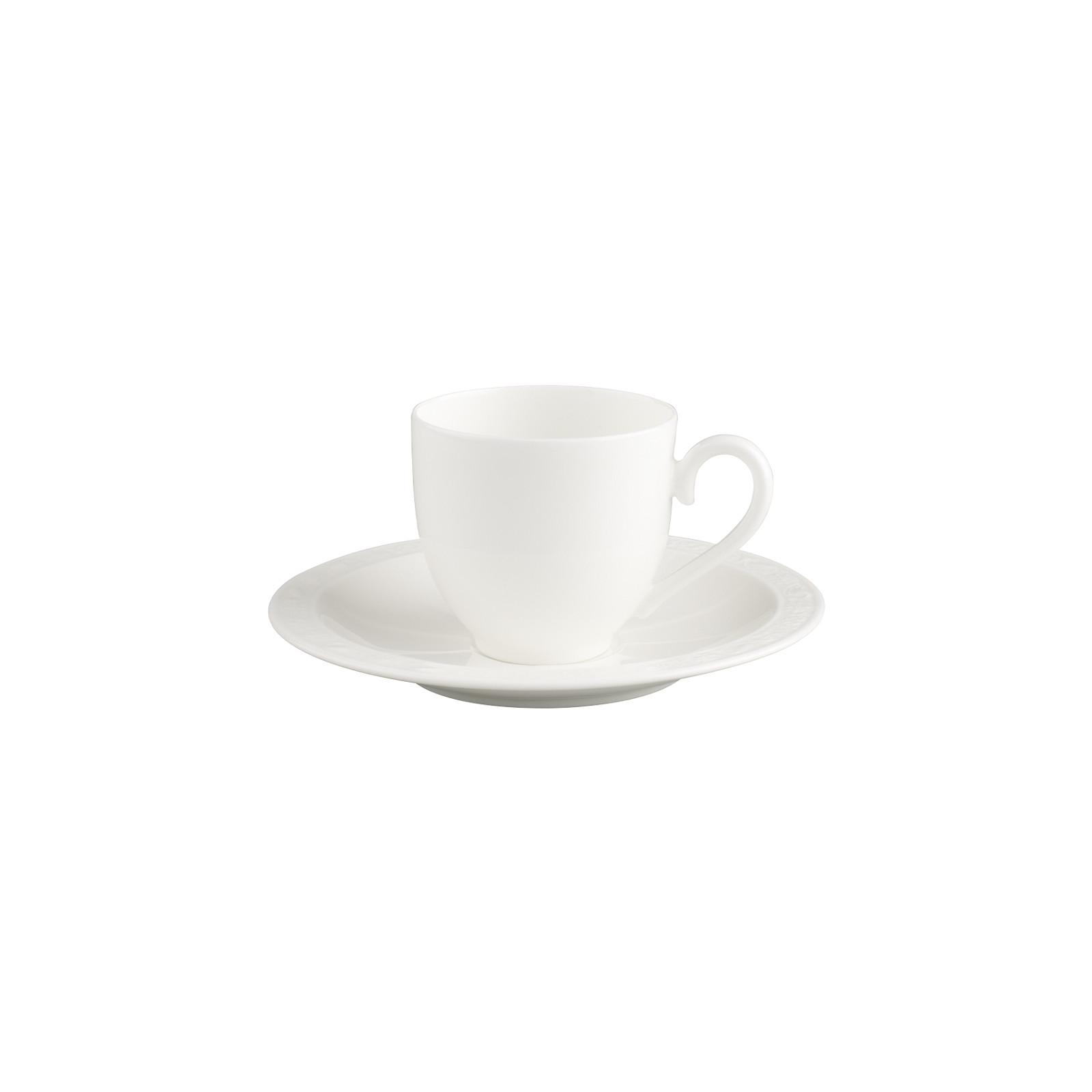 ESPRESSOTASSE MIT UNTERTASSE White Pearl weiß 70 ml - Weiß, Keramik (13/7.5/13cm) - Villeroy & Boch