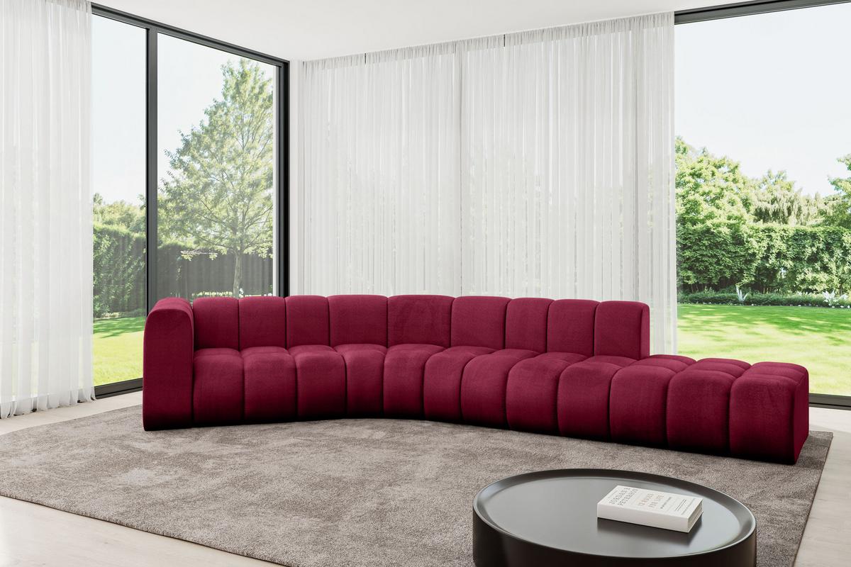 ECKSOFA modulares Sofa Tilmo-L1 - 399x194x70 cm Bordeauxrot - Bordeaux, Holzwerkstoff/Textil (399/194cm) - ALTDECOR