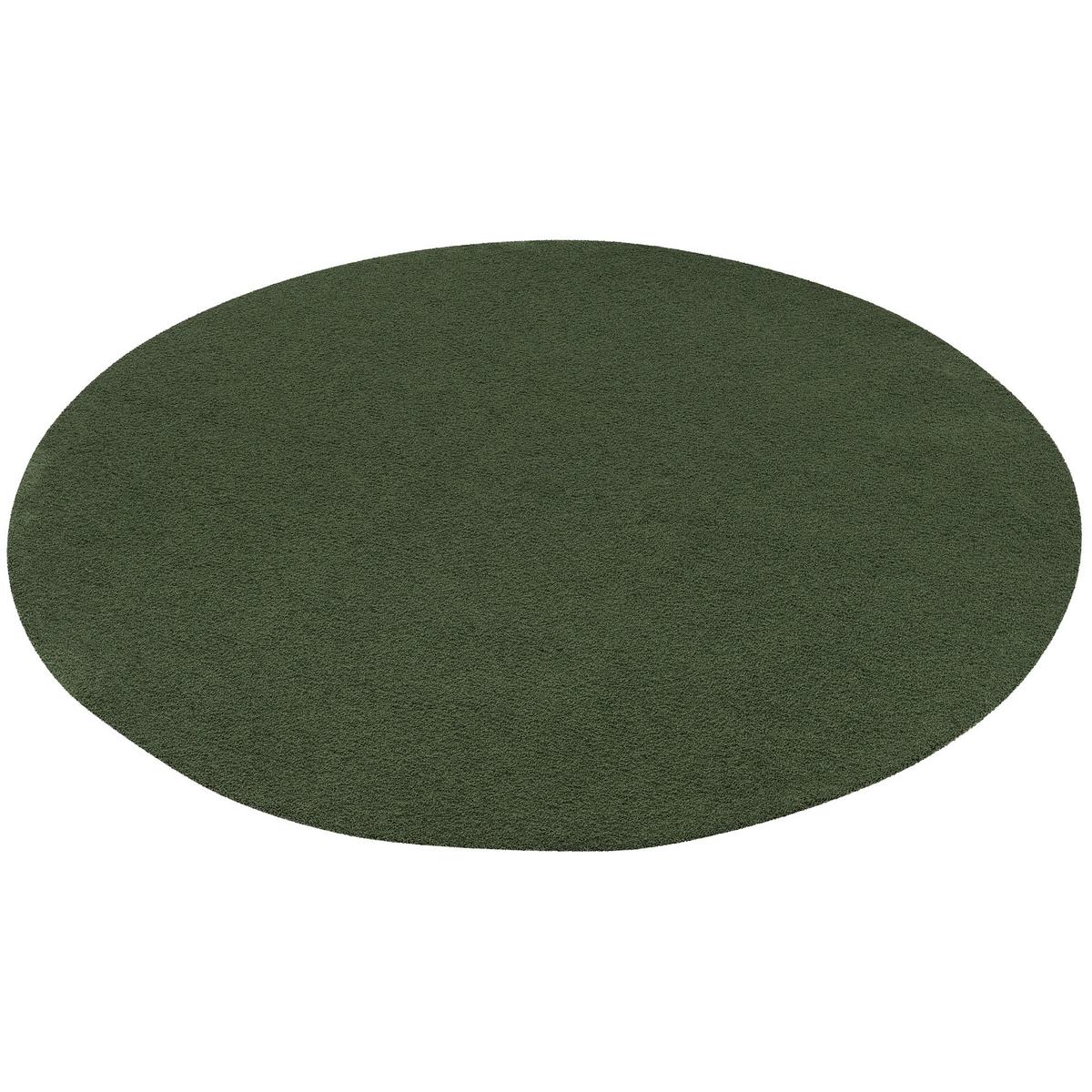LUXUS HOCHFLOR SHAGGY TEPPICH VELVET RUND - Grün, Textil (100/100cm) - Snapstyle