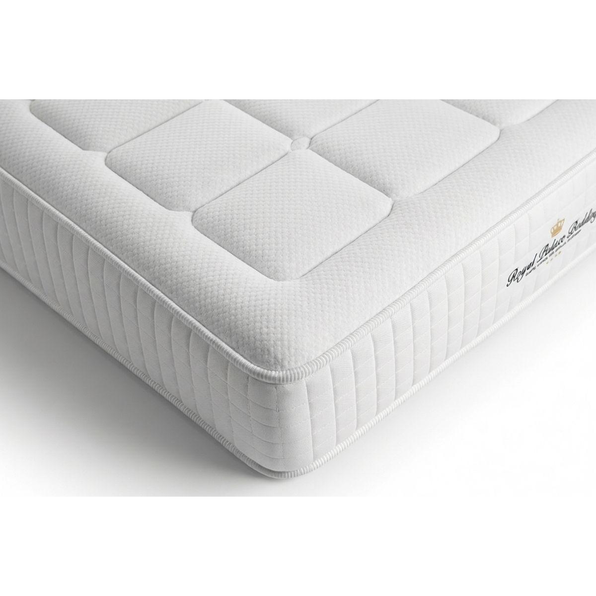 BETT Balmoral Memory-Schaum 160 x 200 cm h3 - Kit Bettgestell Weiß - Mit Kissen und Bettdecke - Beige/Weiß, Karton/Holz (160/200cm) - ROYAL PALACE BEDDING