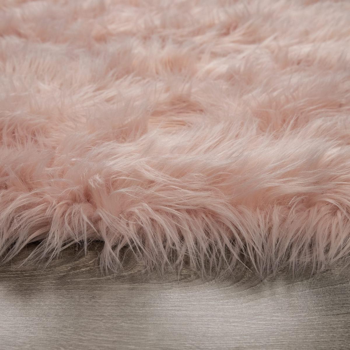 HOCHFLORTEPPICH Waschbar, einfarbig, Rosa, Ø 60 cm - Rosa, Textil (60/60cm) - KADIMA DESIGN