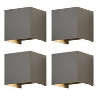 LED WANDLEUCHTE Inspiration 4er-Set - Grau, Metall (10/10/10cm) - Nettlife