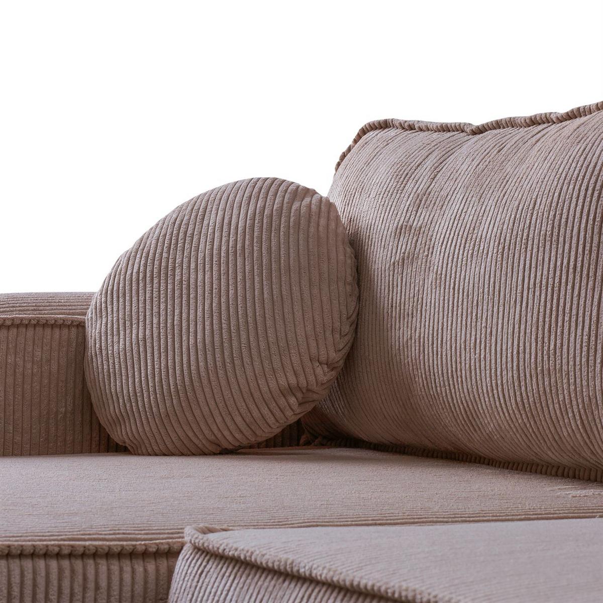 ECKSOFA VENUS mit Schlaffunktion und Bettkasten, Poso 27 - Rosa, Textil (275/178cm) - Lookway