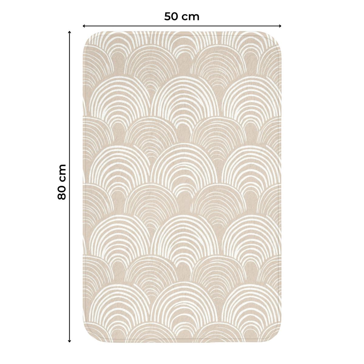 WC-VORLEGER Wellen - Textur - Beige WC Teppich 50x80 cm - Kaschmir, Textil (50/1cm) - OnlyWow