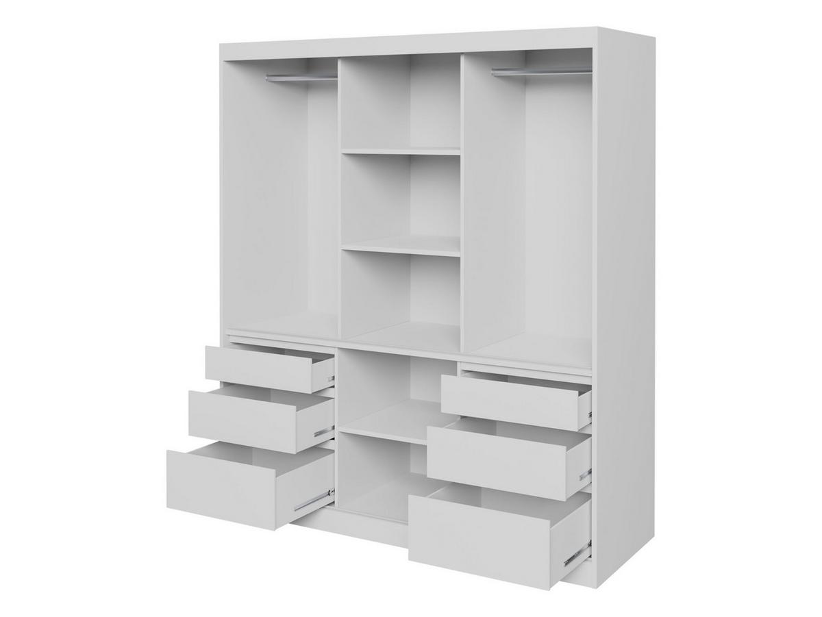 SCHWEBETÜRENSCHRANK Haiti 180 mit Spiegel - Eichefarben/Schwarz, Holzwerkstoff (180/216/65cm) - MIRJAN24
