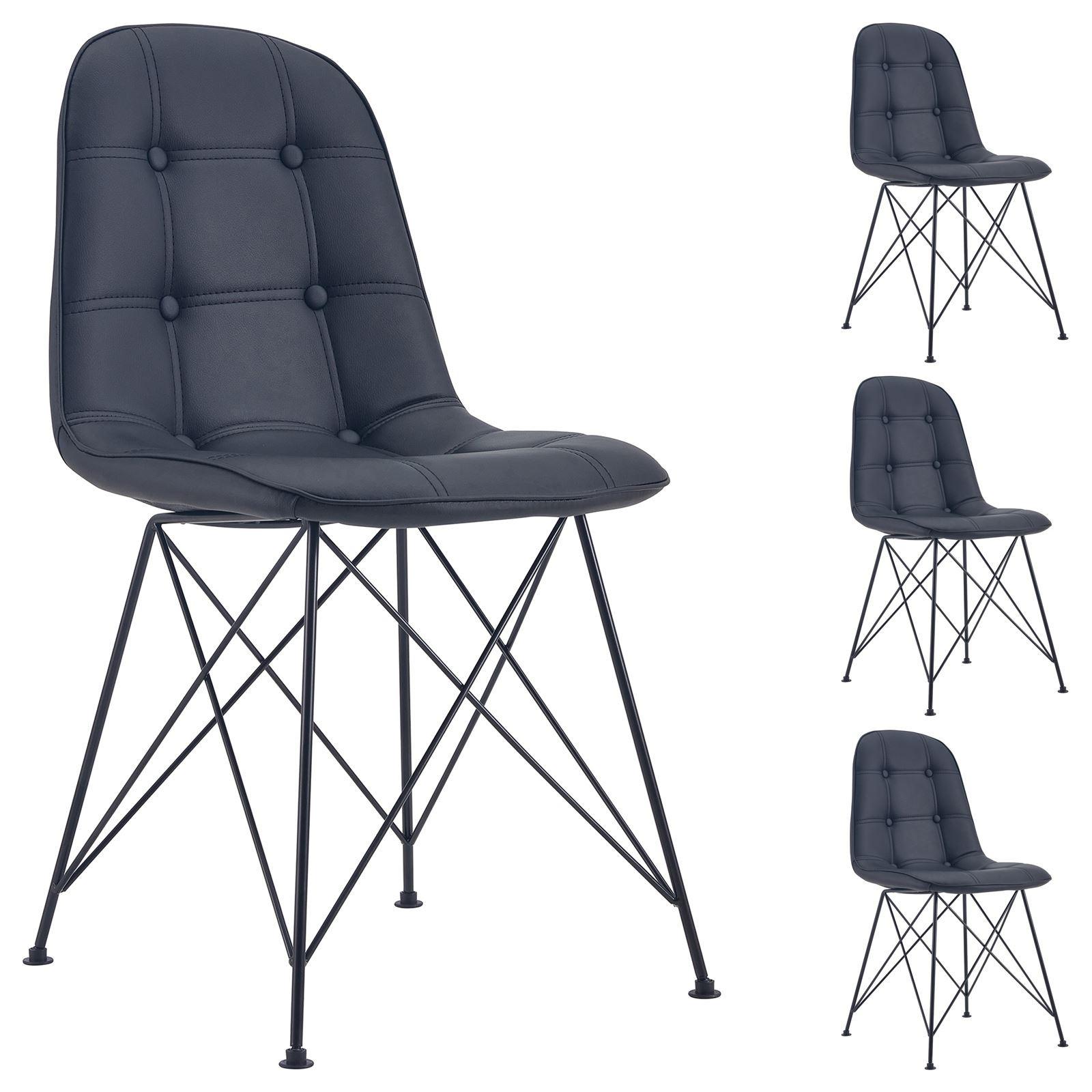 ESSZIMMERSTUHL IMRAN 4er-Set schwarz - Schwarz, Textil (44/84/53cm) - IDIMEX