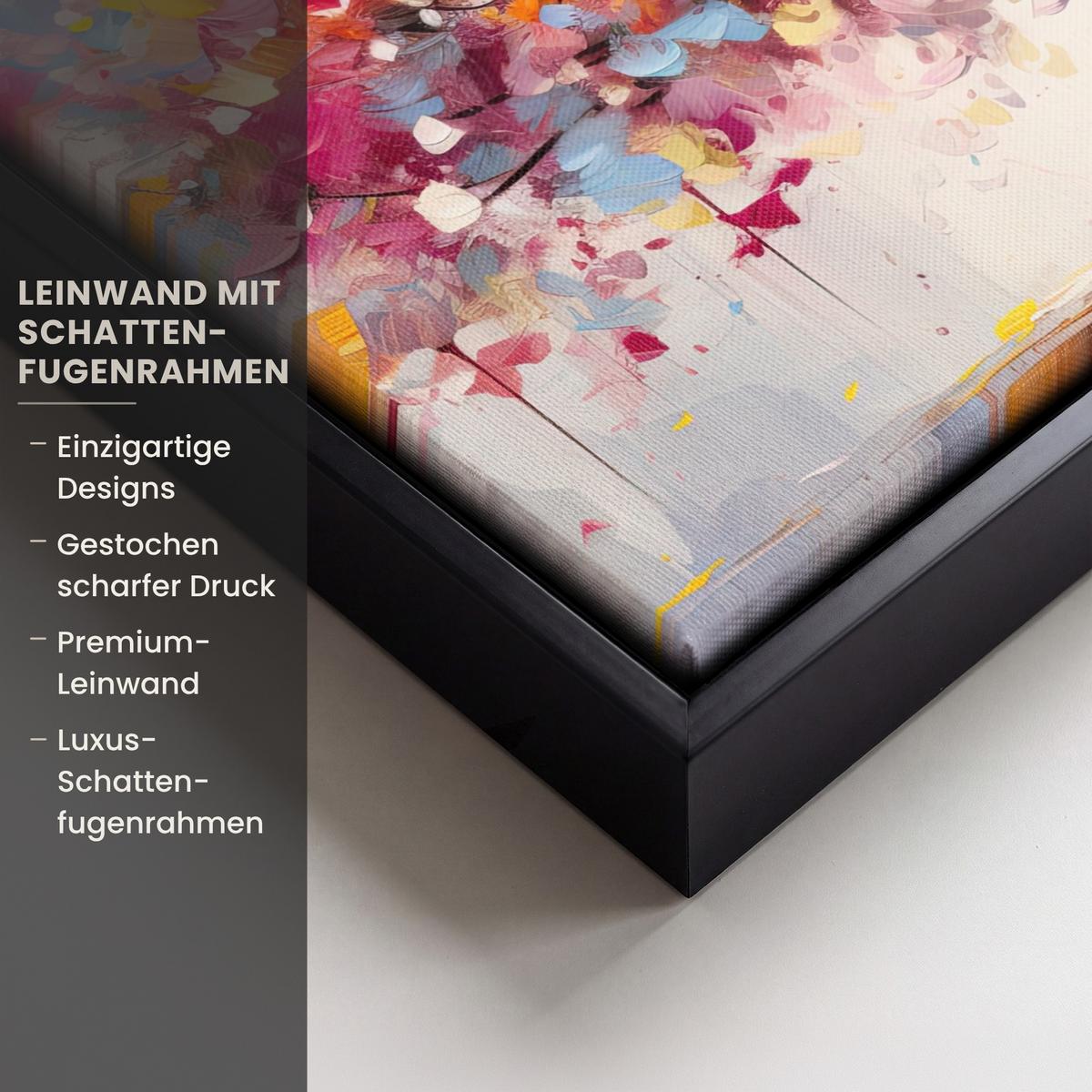 LEINWAND Bilder mit Rahmen - Aquarell - Baum - Kunst - Abstrakt - 40x30 - Multicolor, Textil (40/30cm) - MuchoWow