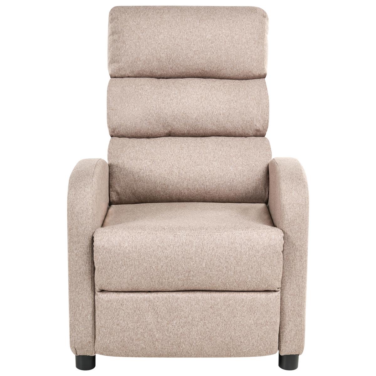 FERNSEHSESSEL Stoff Taupe Otus - Taupe, Textil (67/75/89cm) - Beliani