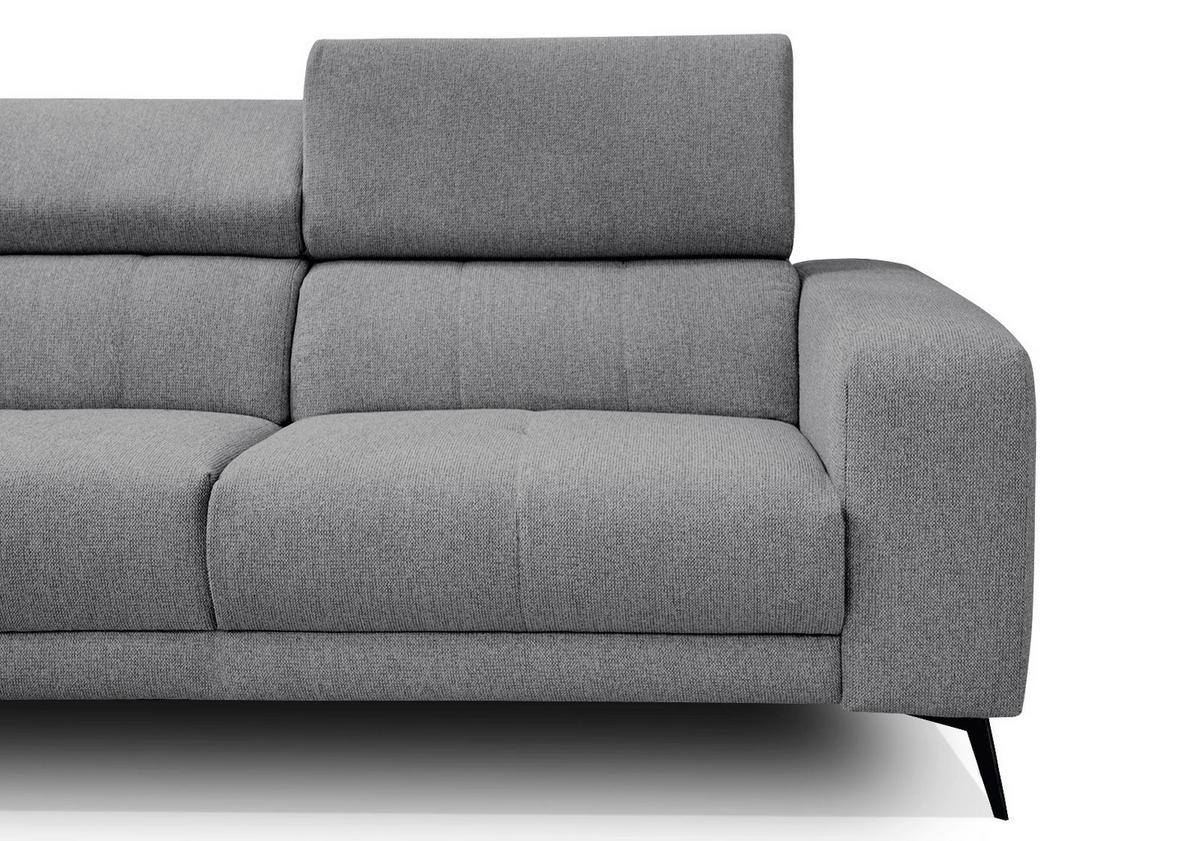 ECKSOFA MORELLO 5-Sitzer, grau - Schwarz/Grau, Holzwerkstoff/Textil (158/269cm) - Wozimo