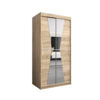SCHWEBETÜRENSCHRANK 200/100/62 2-türig - Silberfarben/Sonoma Eiche, Holz/Kunststoff (100/200/62cm) - MÖBEL KRYSPOL