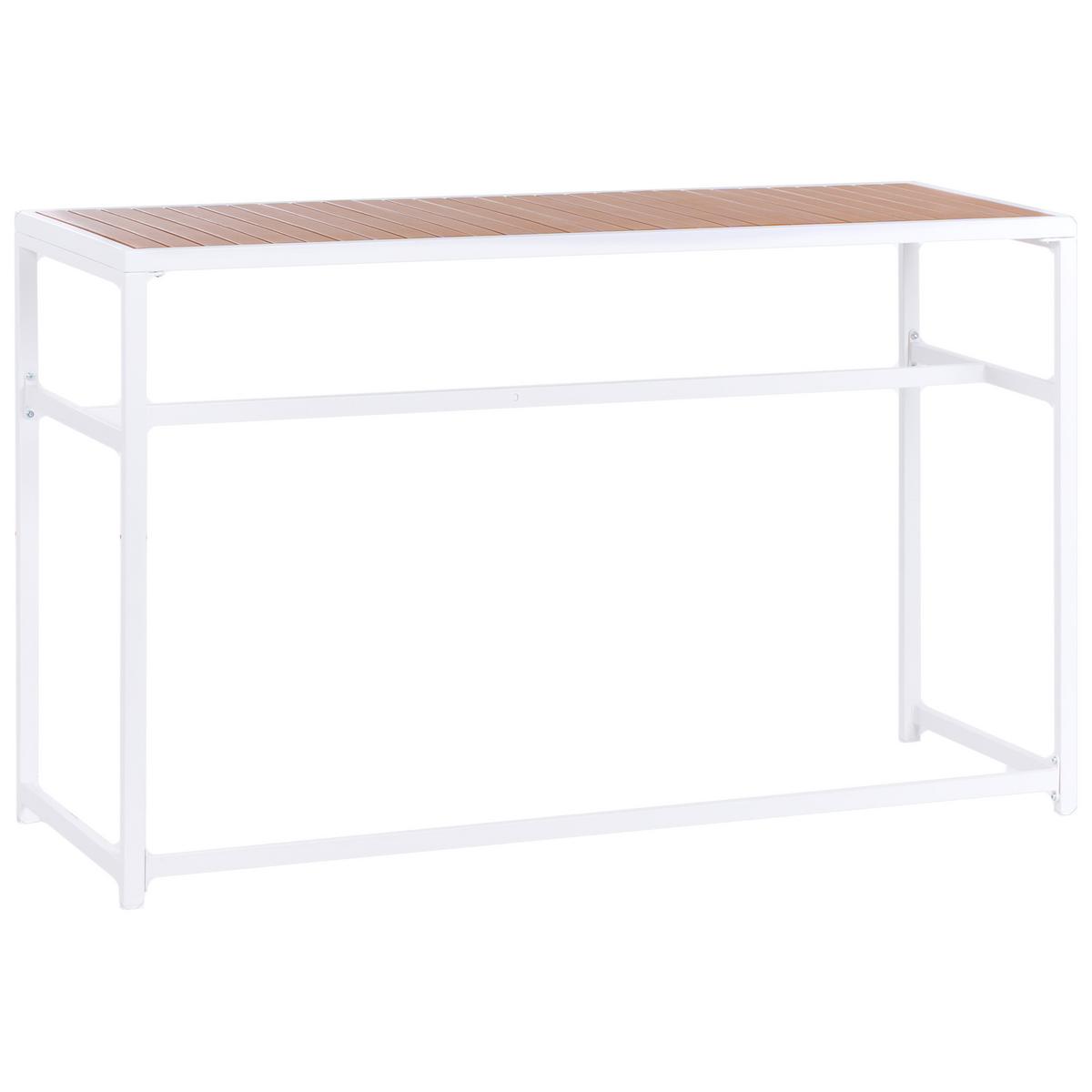 GARTENBAR Set 2-Sitzer AVETRANA Braun/Weiß Metall - Weiß, Metall - Beliani