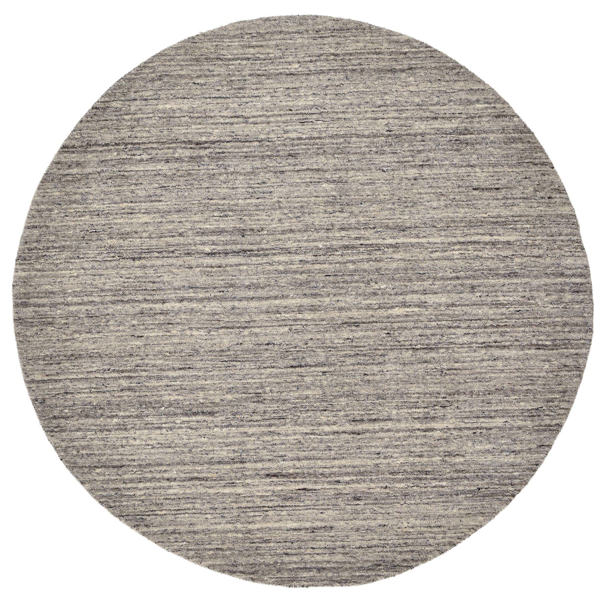 HANDWEBTEPPICH Pure 190x190 cm - Grau, Textil (190/190cm) - THEKO