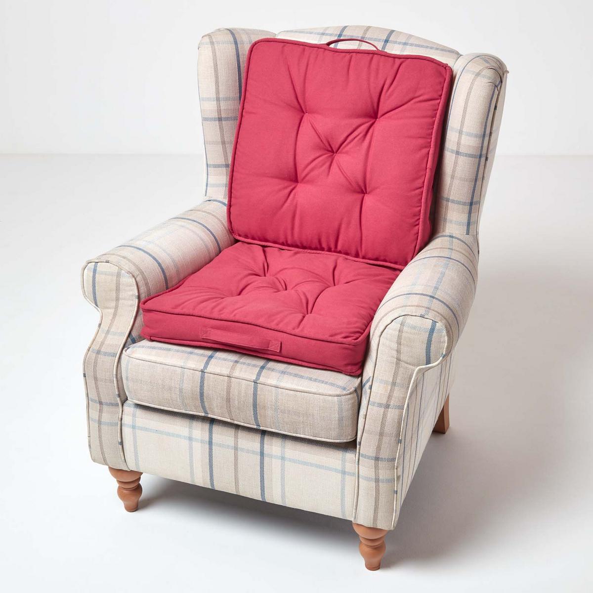 REISEKISSEN rot 50/50/10 cm – Klappkissen Baumwolle - Rot, Textil (50/50/12cm) - Homescapes