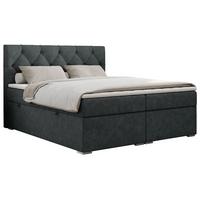 BOXBETT ALDA 200/200 Dunkelgrau Struktur - H3 - Dunkelgrau, Holz/Textil (200/200cm) - MKS