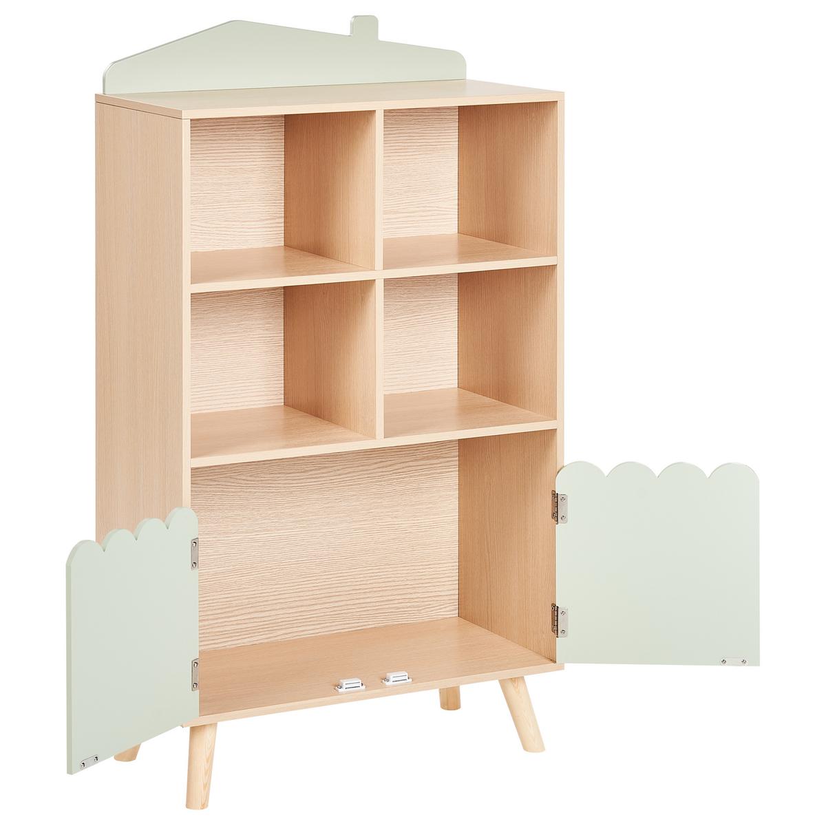 REGAL mit 2 Ebenen 105 cm Hellgrün Lackey - Braun/Grün, Holzwerkstoff (60/105/30cm) - Beliani