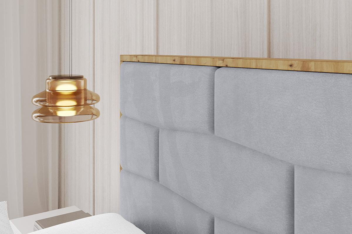 POLSTERBETT mit Bettkasten und Lattenrost, Bett mit Matratze H3/H4 - ENZO8 180x200 Hellgrau - Hellgrau, Holzwerkstoff/Textil (180/200cm) - ALTDECOR