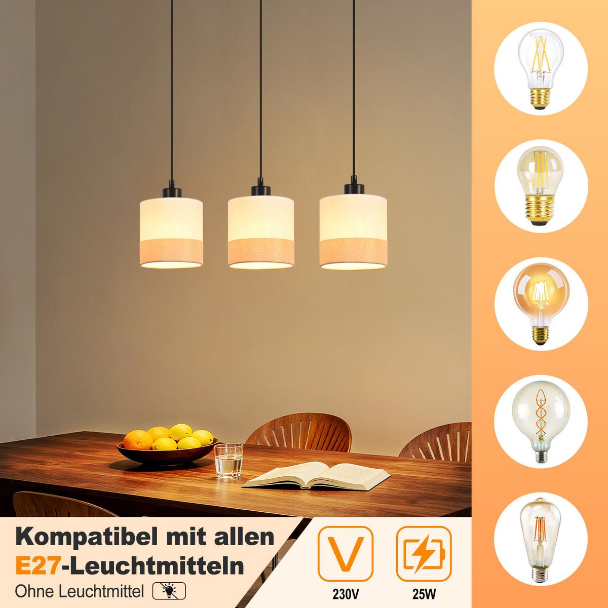 PENDELLEUCHTE Corinthia 48/5/120 cm - Schwarz/Weiß, Kunststoff/Metall (48/5/120cm) - ZMH