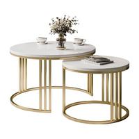 COUCHTISCH 2in1 LORI Hochglanz Gold gebürstet, gebürstetes Gold / weißer Glanz - Weiß, Metall (70/70/49cm) - Lookway