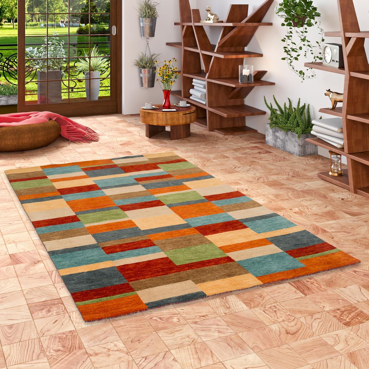 NATUR WOLLE TEPPICH GABBEH ESTA - Multicolor, Textil (140/200cm) - Pergamon