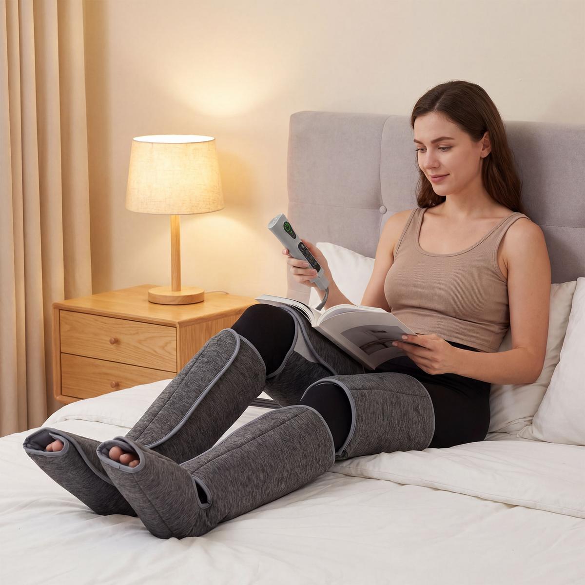 BEINMASSAGEGERÄT Stoff TPR Grau - Grau, Textil (77/12/96cm) - HOMCOM