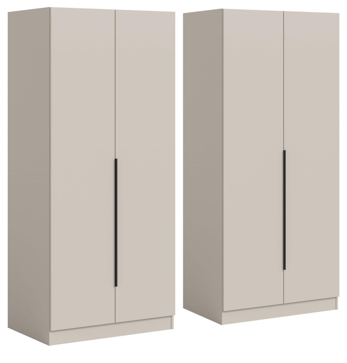 KLEIDERSCHRANK kaschmir 160 x 181 cm, Drehtürenschrank 4-türig - Kaschmir/Schwarz, Holzwerkstoff/Kunststoff (160/181/52cm) - Inn.Furn