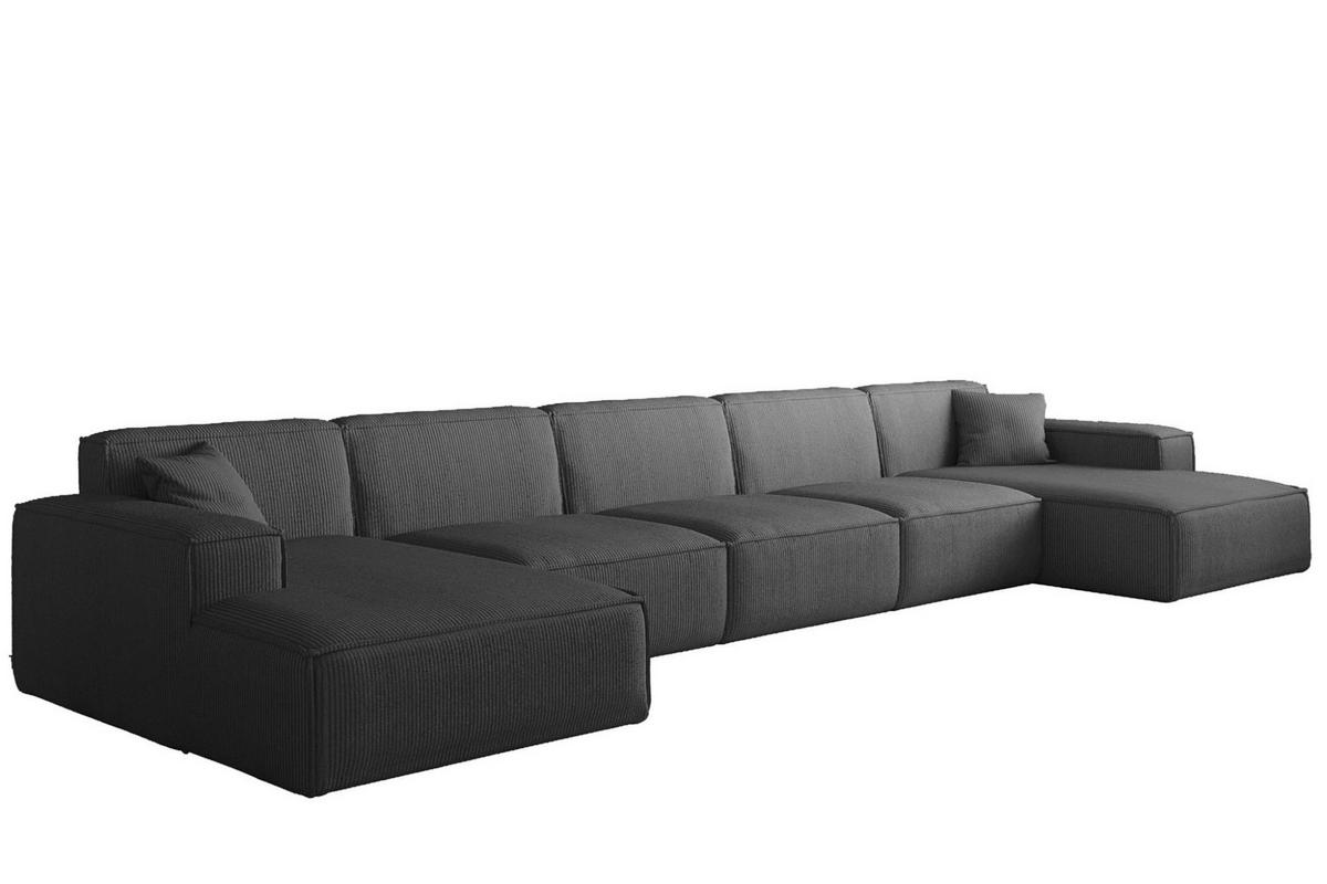 WOHNLANDSCHAFT Celes Premium Xl Scala - Anthrazit, Holzwerkstoff/Textil (462/73/165cm) - Fun Möbel