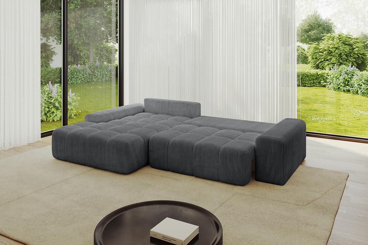 ECKSOFA Ottomane Links ENSI-L - 267x164x69 cm Dunkelgrau - Dunkelgrau, Holzwerkstoff/Kunststoff (267/164cm) - ALTDECOR