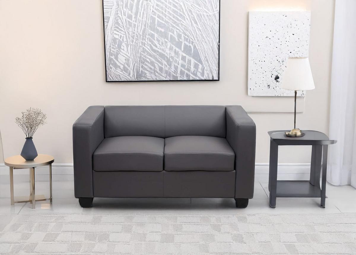 2-SITZER-SOFA Grau - Hellgrün/Grau, Textil (137/70/75cm) - MCW