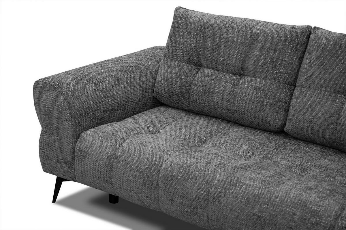ECKSOFA SALVINI 5-Sitzer, dunkelgrau - Dunkelgrau/Schwarz, Holzwerkstoff/Textil (292/158cm) - Wozimo