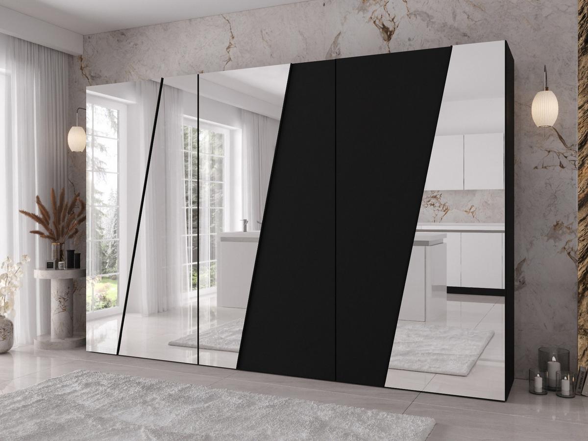 DREHTÜRENSCHRANK Zen 4L 300 cm - Schwarz, Holzwerkstoff/Kunststoff (300/202/50cm) - MIRJAN24