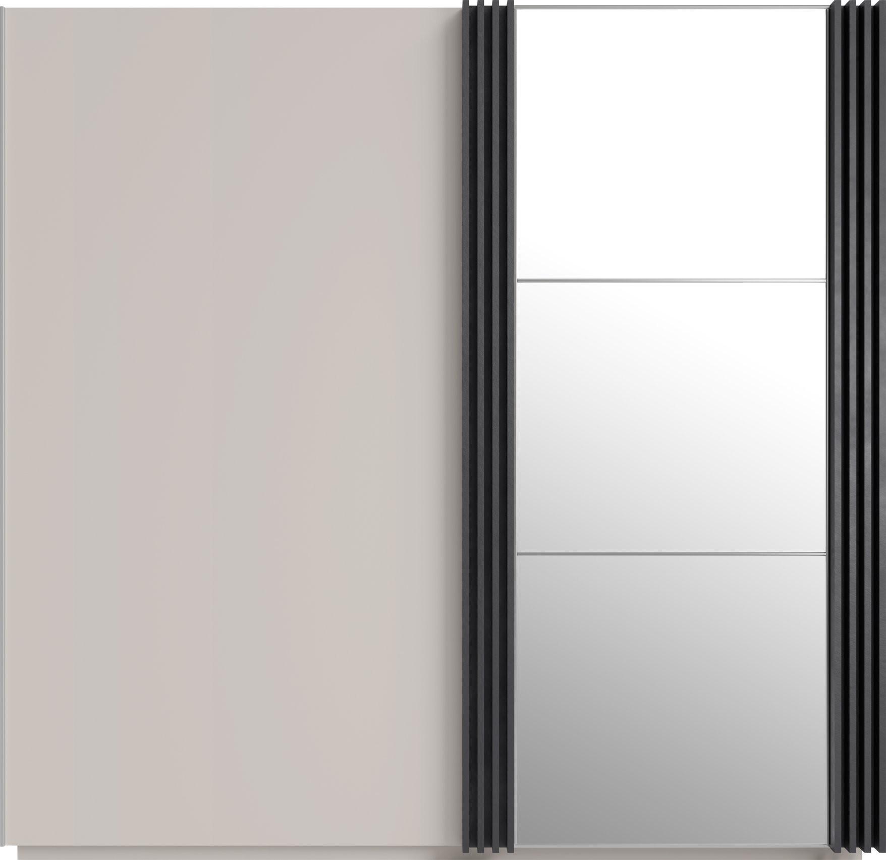 SCHWEBETÜRENSCHRANK PUNTO 215/210/61cm -türig mit Spiegel Kaschmir - Kaschmir, Holzwerkstoff (215/210/61cm) - MASSENO