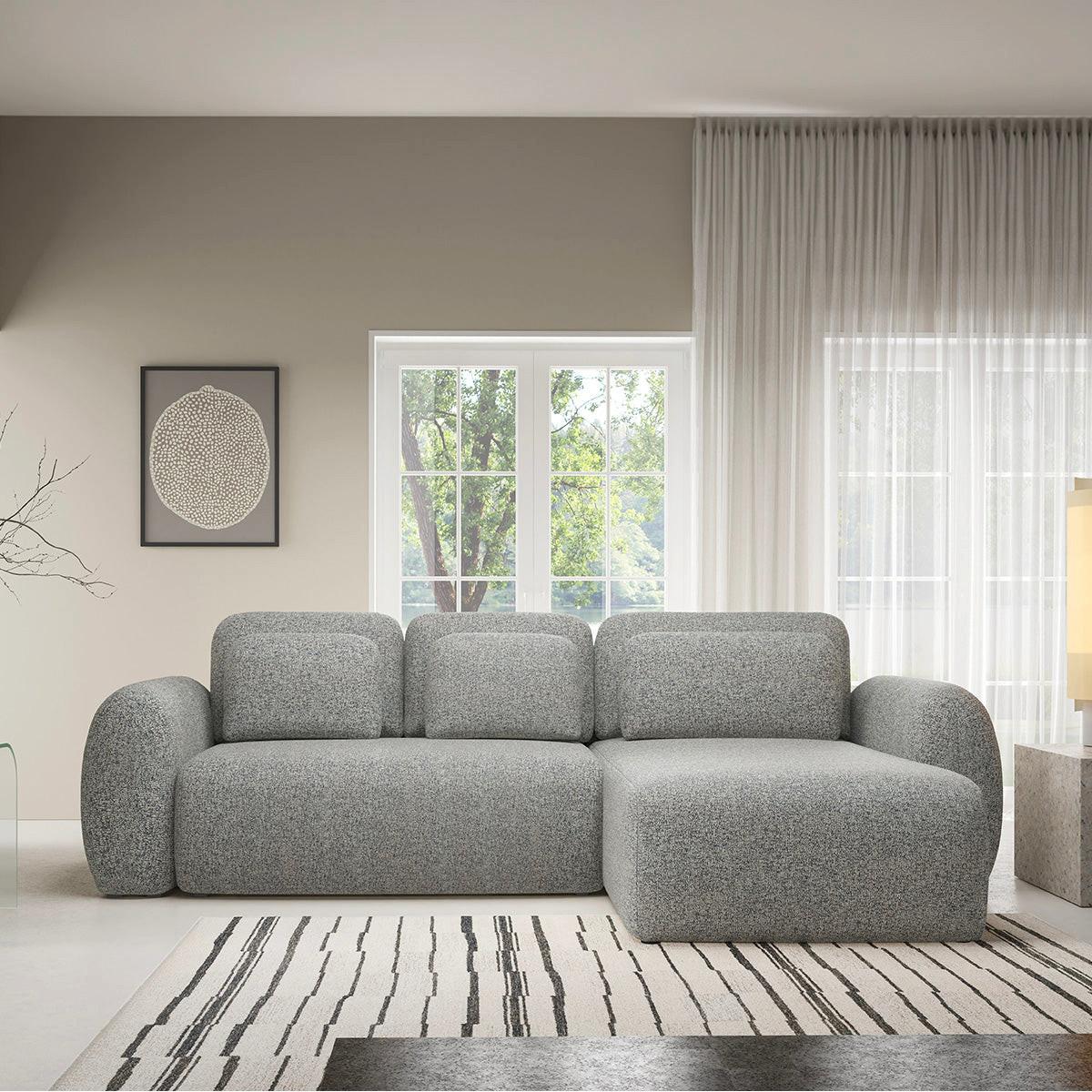 ECKSOFA Carmela 3 Sitzplätze Grau - Grau, Holz (304/190cm) - Petits-meubles