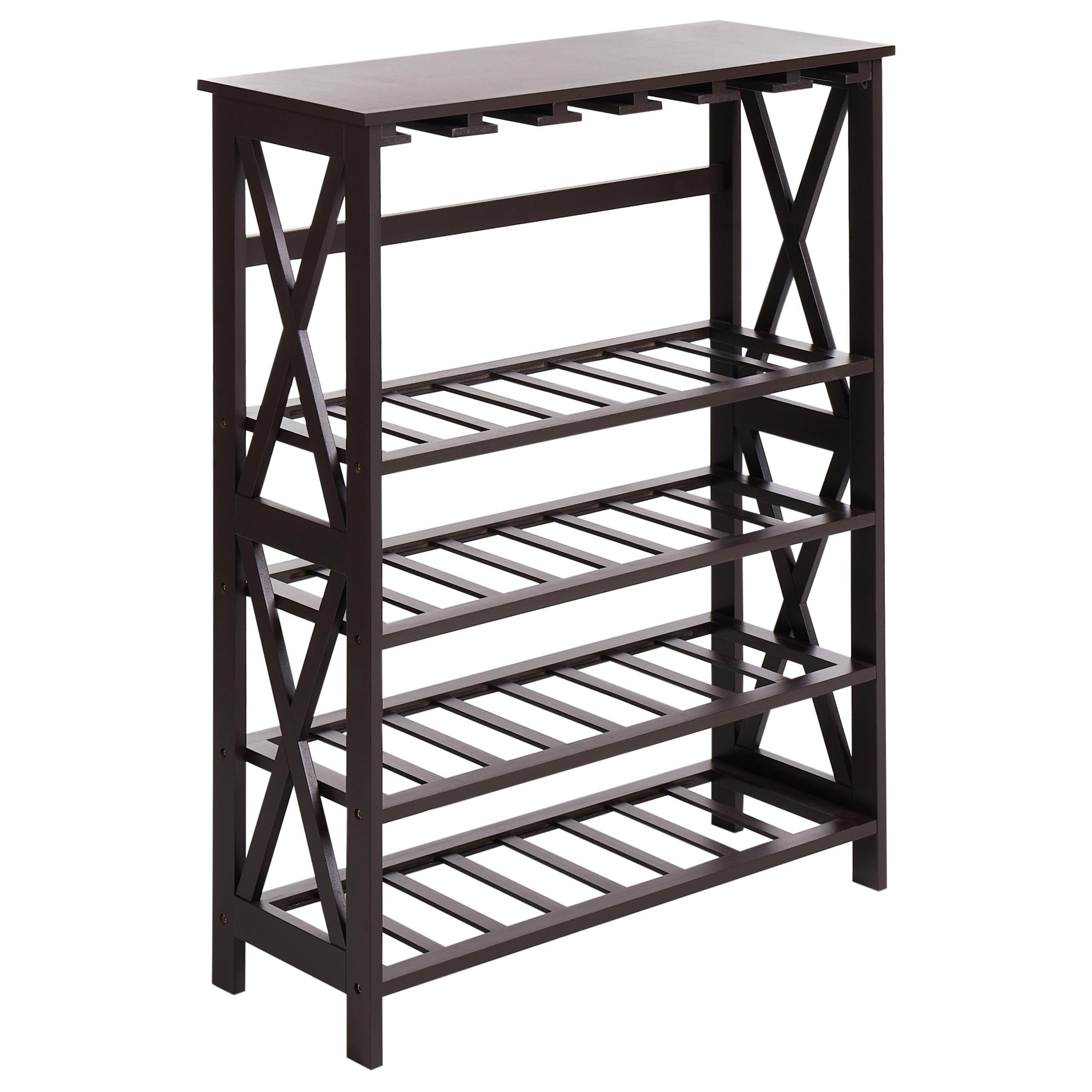 WEINREGAL Schwarz Rothesay - Schwarz, Holzwerkstoff (73/90/29cm) - Beliani