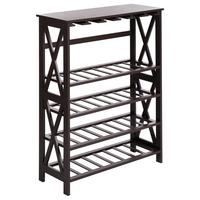 WEINREGAL Schwarz Rothesay - Schwarz, Holzwerkstoff (73/90/29cm) - Beliani