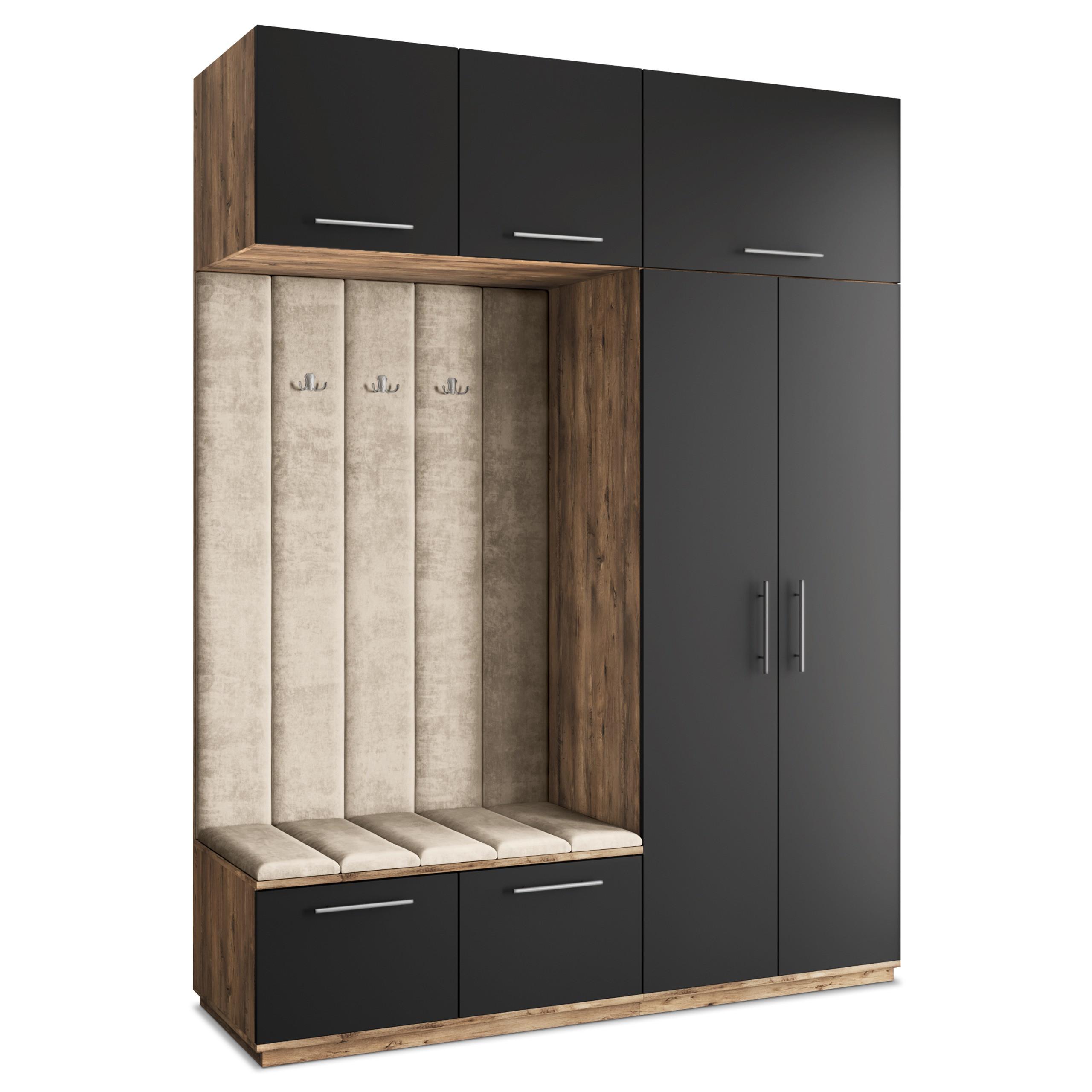GARDEROBENSCHRANK REMA 180/240/60 cm Modern Eichefarben - Eichefarben/Beige, Holzwerkstoff (180/240/60cm) - MASSENO