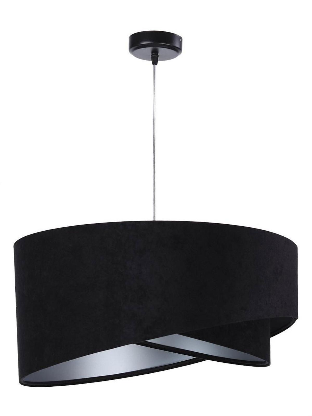 HÄNGELEUCHTE Schwarz 50/23 cm - Silberfarben, Kunststoff (50/1.3/23cm) - ONZENO