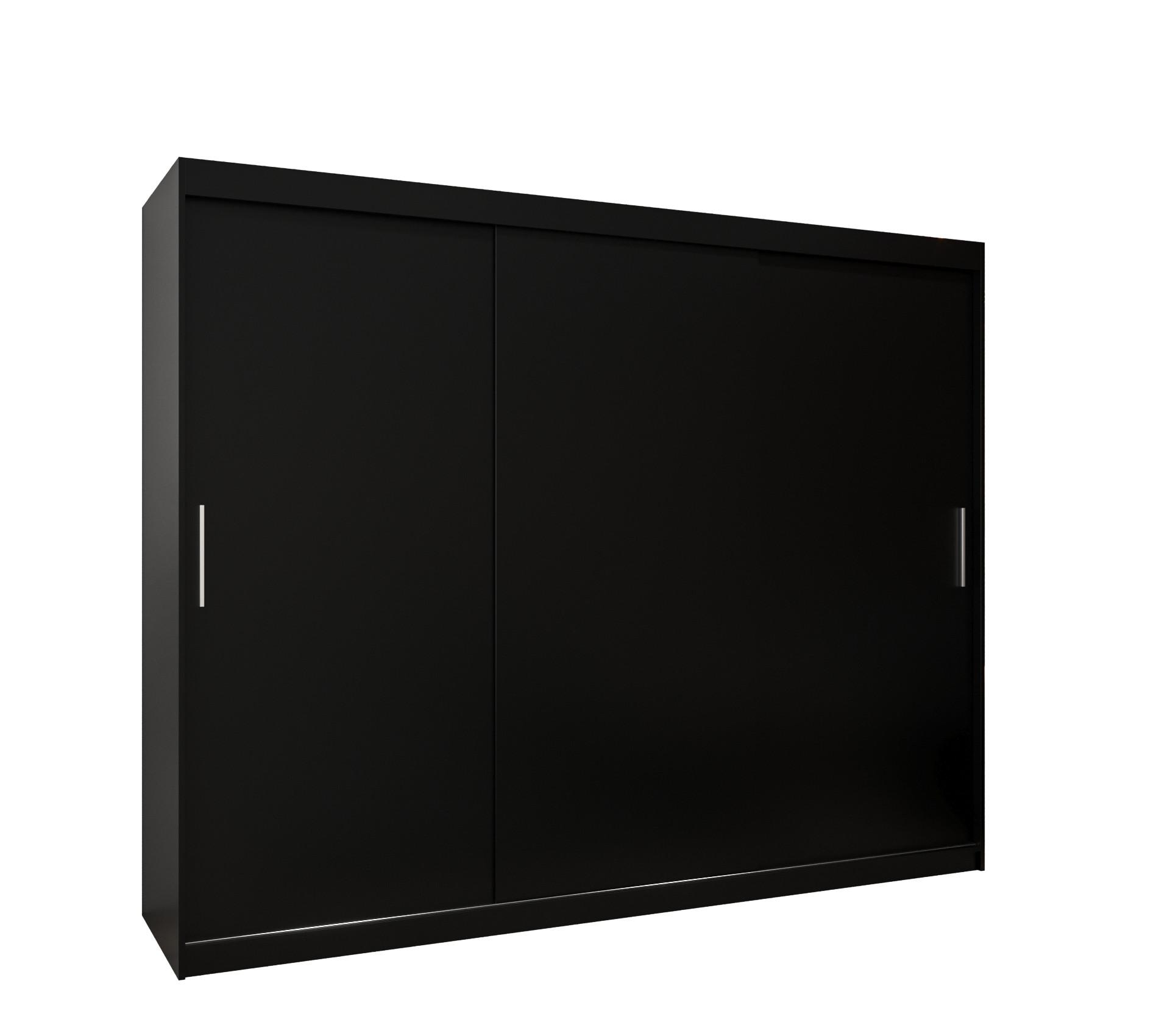 SCHIEBETÜRENSCHRANK TOKYO 200/250/62 3-türig - Silberfarben/Schwarz, Holz/Kunststoff (250/200/62cm) - MÖBEL KRYSPOL