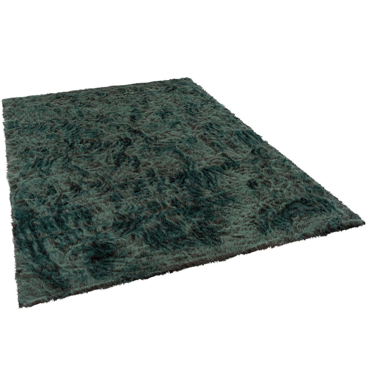 LUXUS SUPER SOFT FELLTEPPICH ASPEN MELIERT - Petrol, Textil (90/160cm) - Pergamon