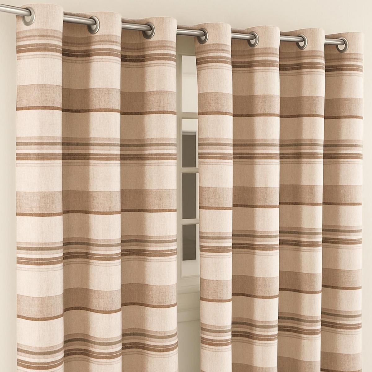 ÖSENVORHANG Morocco blickdicht 2er-Set, 167/228 cm - Beige, Textil (167/228cm) - Homescapes