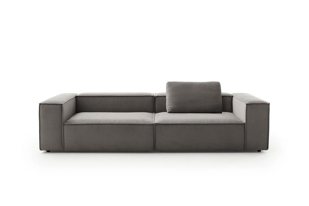 SOFA CARMO Anthrazit Cord - Anthrazit/Schwarz, Kunststoff/Textil (306/68/118cm) - KAWOLA