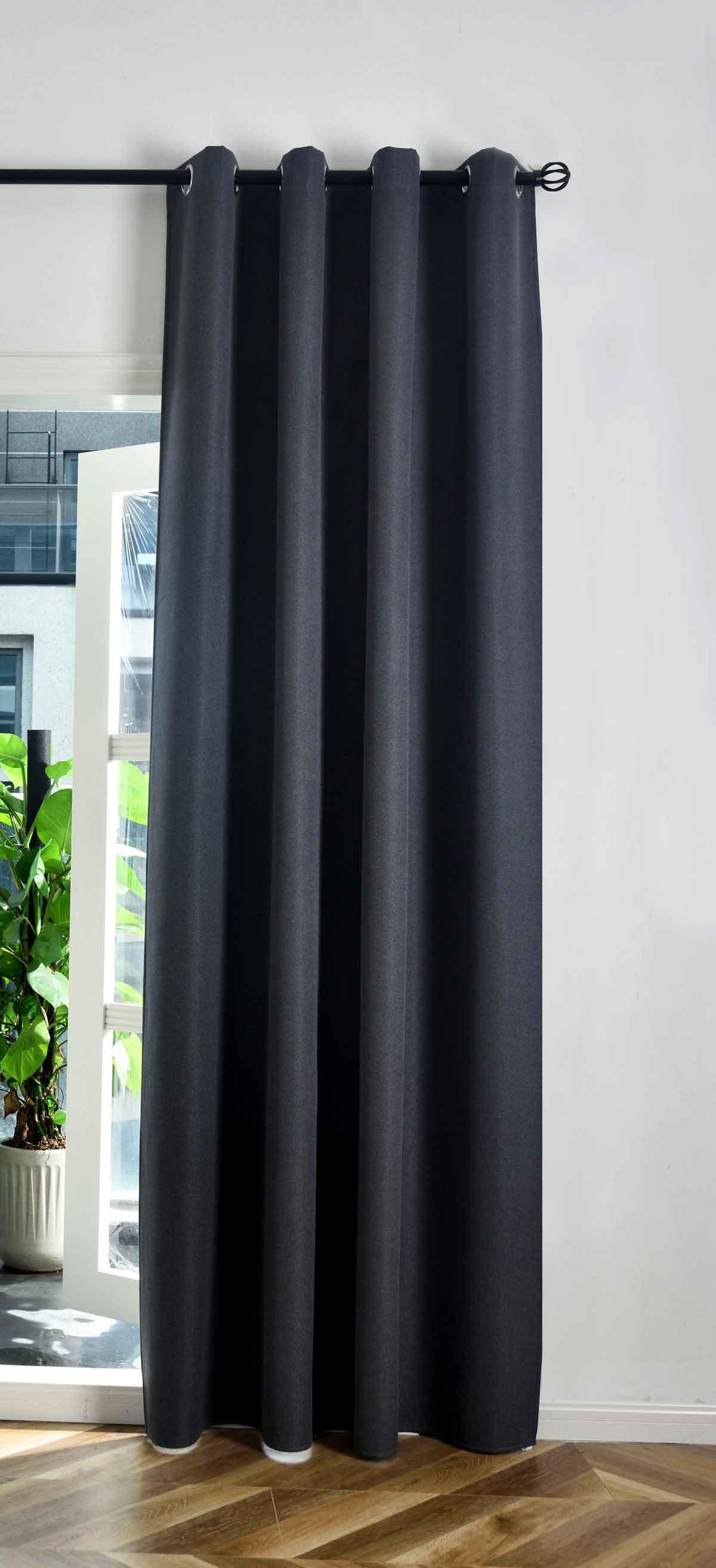 VORHANG MÜNCHEN DARK HxB 245x145 cm Dunkelgrau - Dunkelgrau, Textil (145/245/245cm) - Gardinenbox
