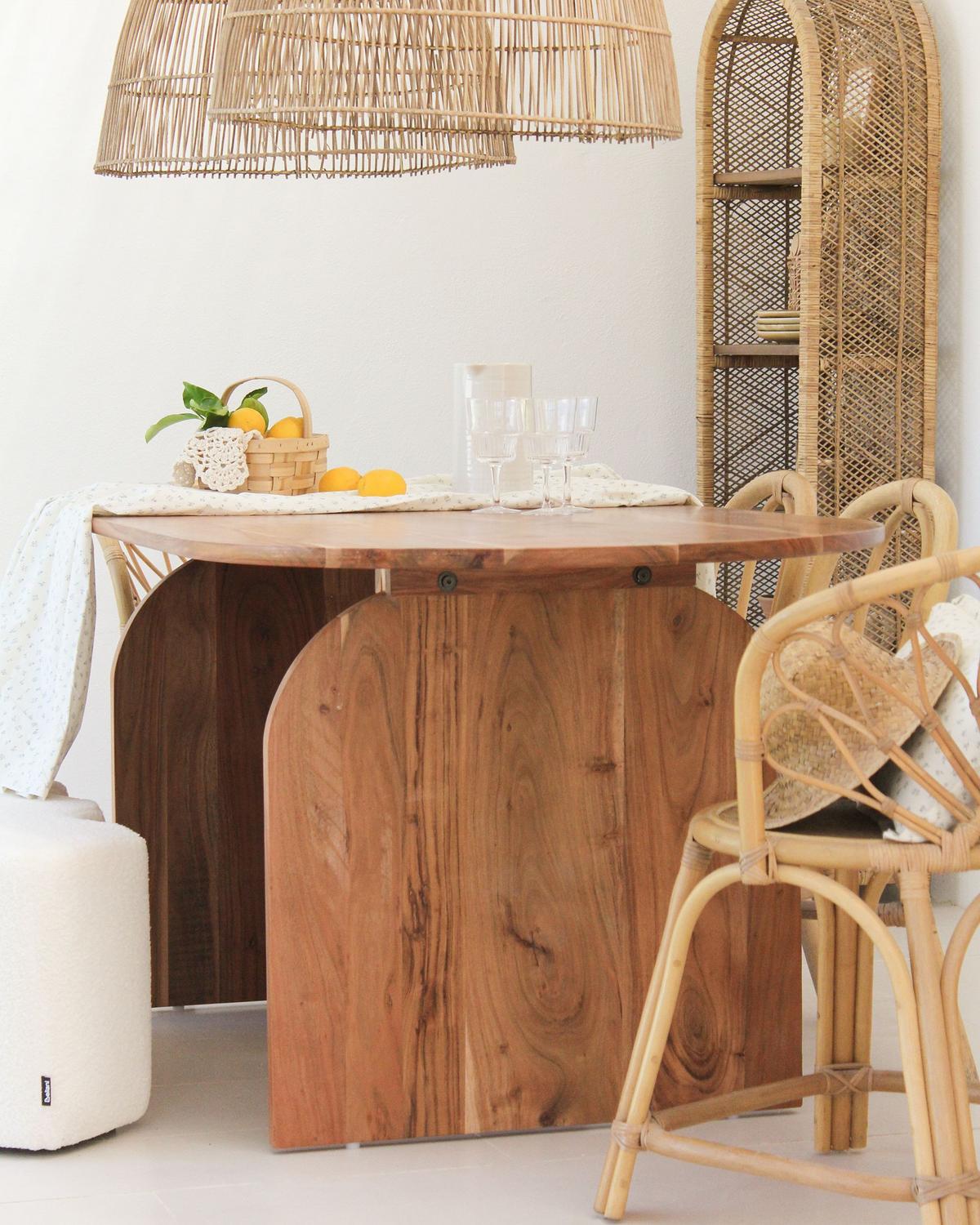 ESSTISCH Akazienholz hellbraun 180/90 cm Skye - Hellbraun, Holz (90/180/78cm) - Beliani