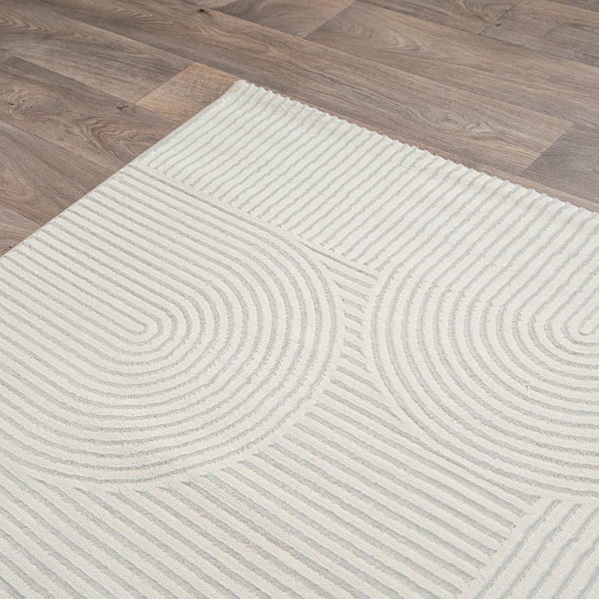 TEPPICH Kurzflor ERESMA Geometrisch Polyester Creme 200 x 290 cm - Creme, Textil (200/290cm) - KADIMA DESIGN