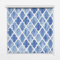 INNENROLLO - Fensterrollo - Rollo - 70x140 cm - Gemaltes Muster - Blau, Kunststoff (70/140/0.5cm) - TULUP