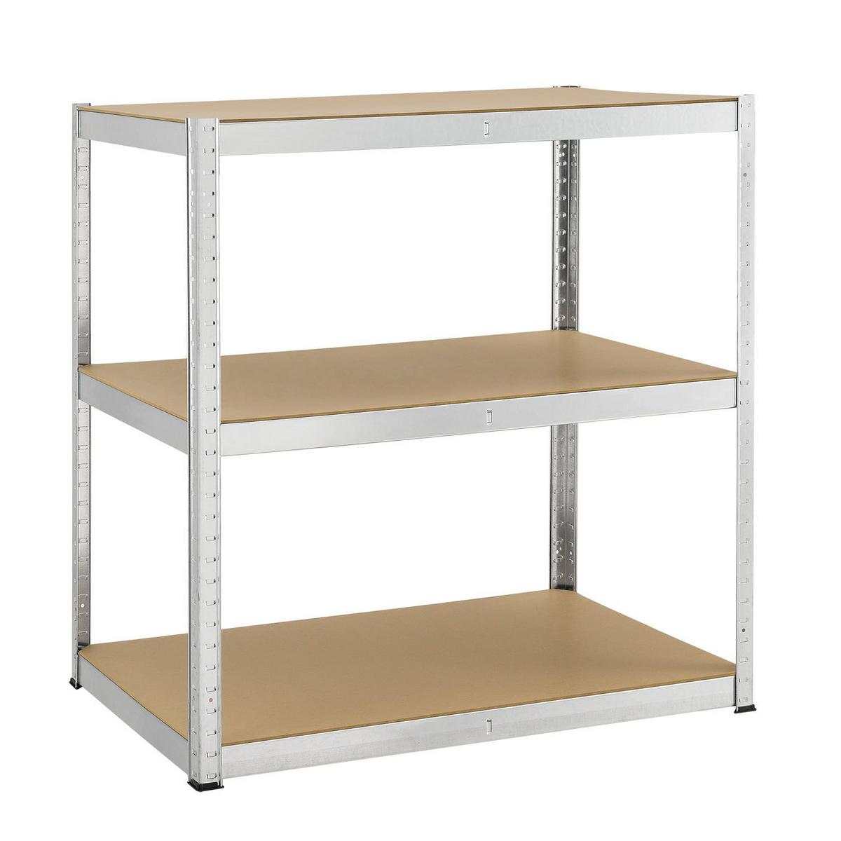 LAGERREGAL Basic verzinkt 200x100x60 cm - Silberfarben, Metall (100/200/60cm) - Juskys