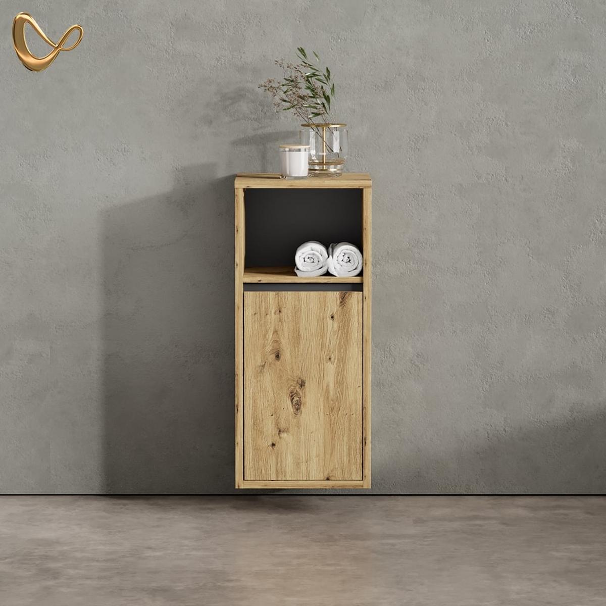 MIDISCHRANK Vomano Artisan-Eiche 38 x 80 cm - Eiche Artisan, Holzwerkstoff (38/80/33cm) - Livinity®