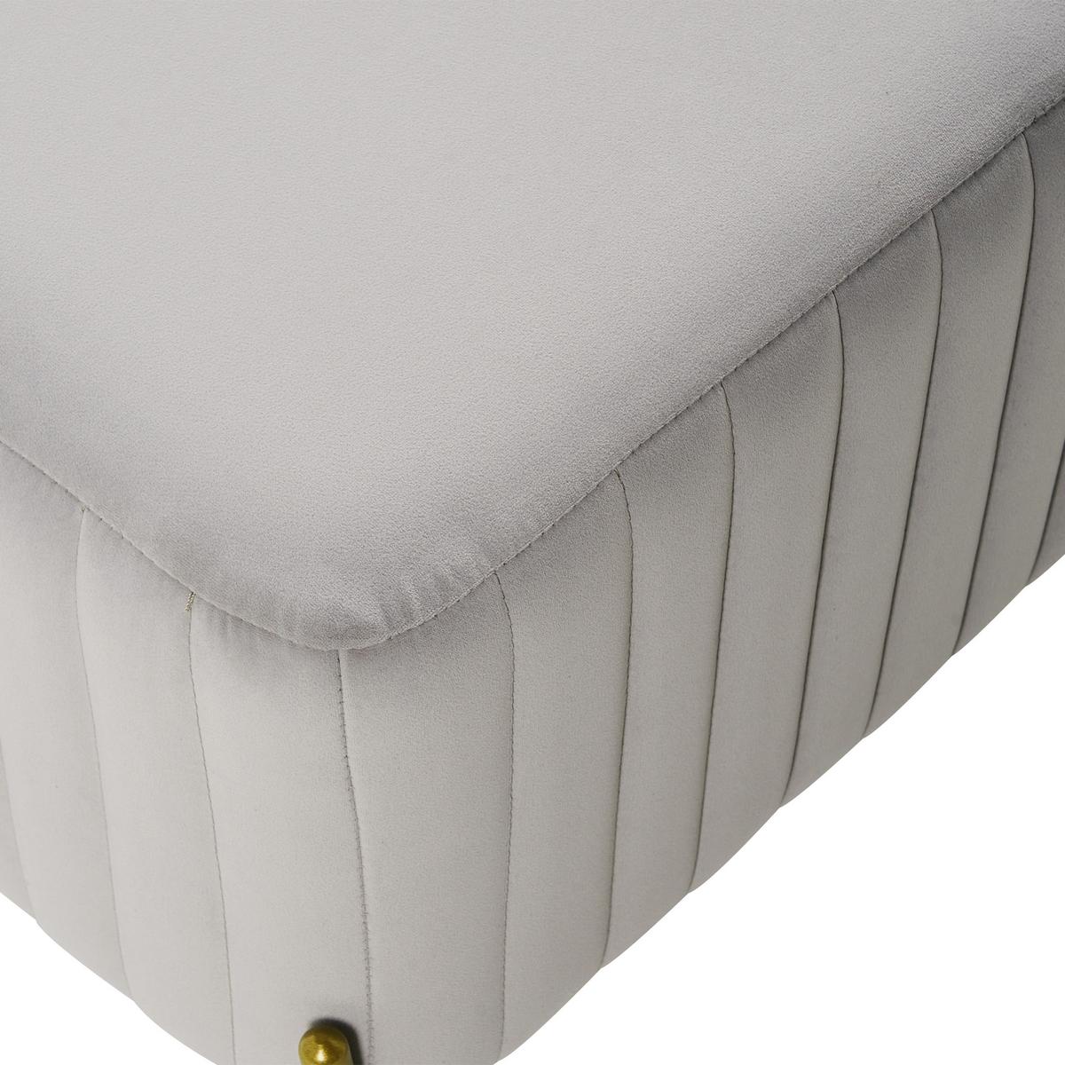 POLSTERBANK Samtstoff Grau Utah - Grau, Textil (91/43/47cm) - Beliani