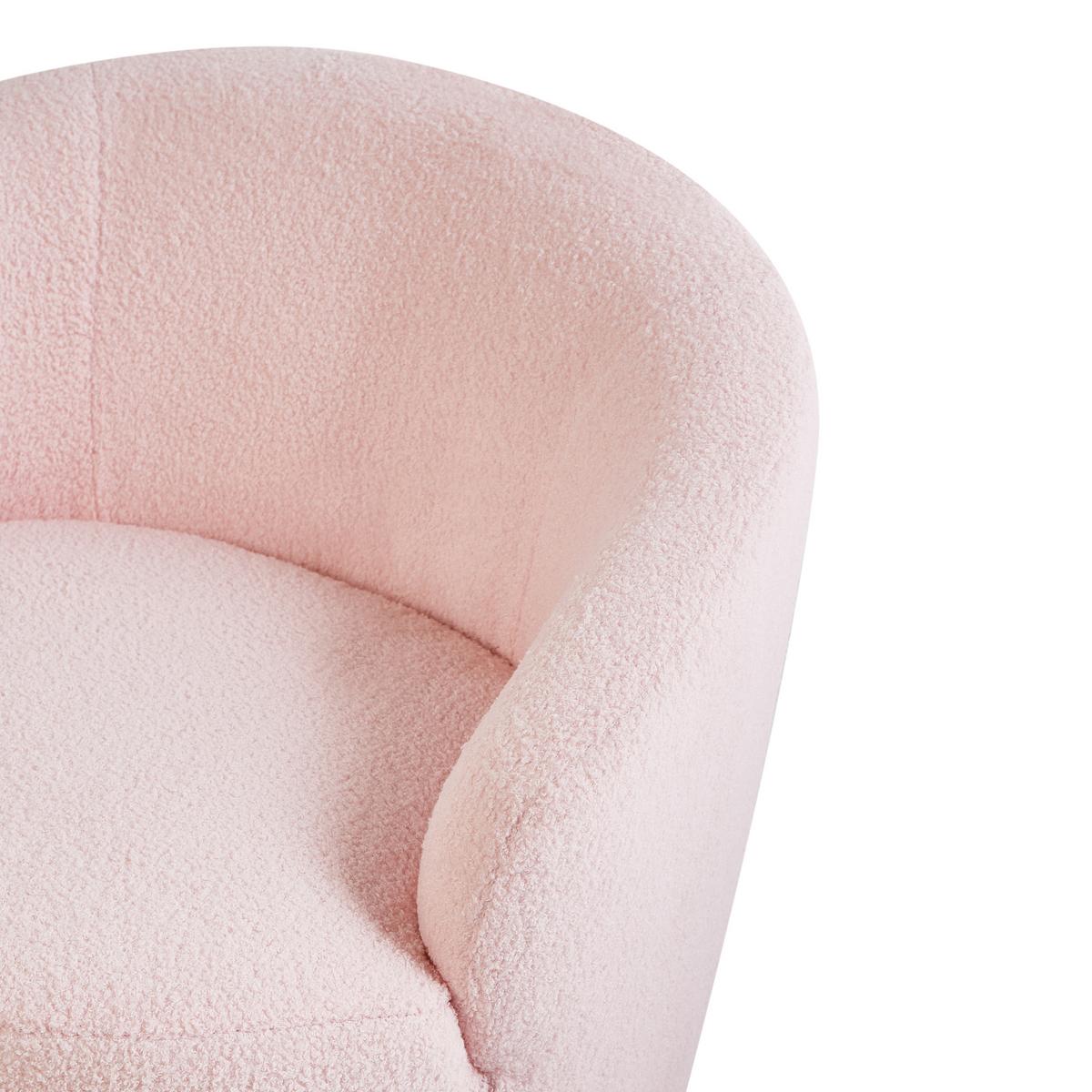 DREHSESSEL Pastellrosa Davik - Pink/Schwarz, Textil (62/67/63cm) - Beliani