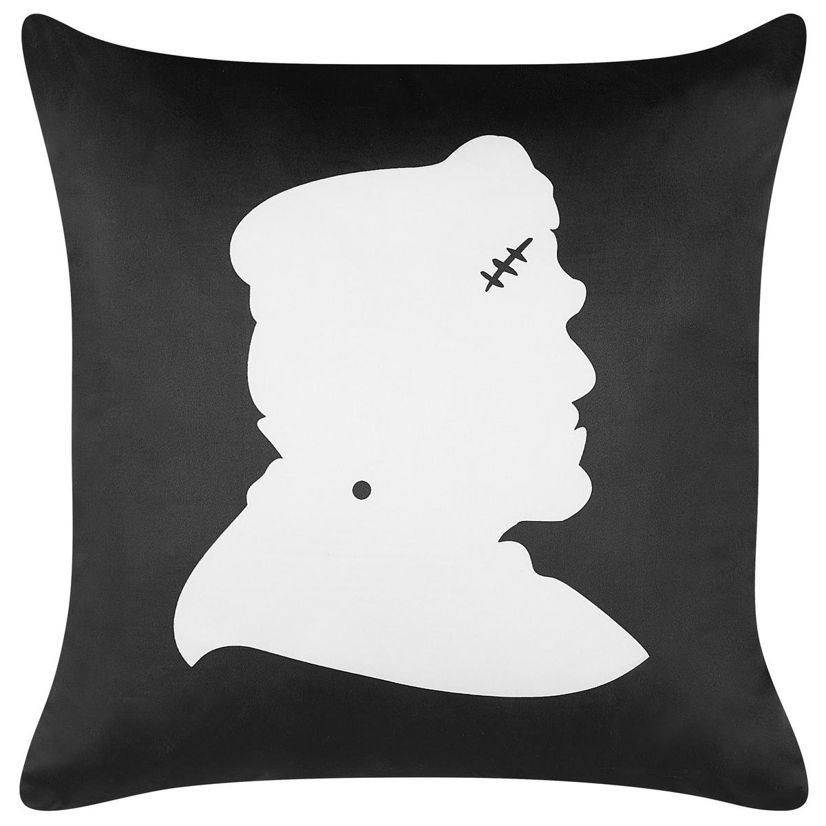 DEKOKISSEN 2er-Set Schwarz 45/45 cm Franklinia - Schwarz, Textil (45/45cm) - Beliani